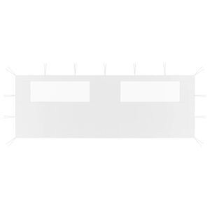 vidaXL Ścianka z oknami do altany, 6x2 m, biała