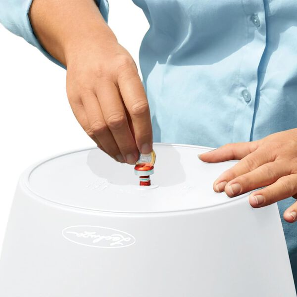 LECHUZA Biała donica Classico Color 28 ALL-IN-ONE, wysoki połysk 13190