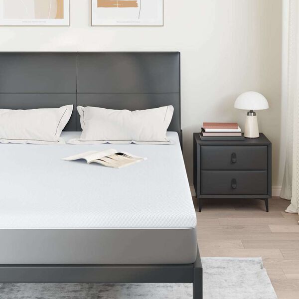 vidaXL Nakładka na materac Biały 140 x 200 cm Tkanina jacquard