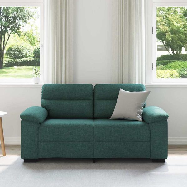 vidaXL Sofa 2-osobowa Ciemnozielona 160x81x84 cm Tkanina