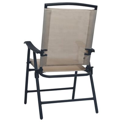 vidaXL Składane krzesła ogrodowe, 2 szt., tworzywo textilene, taupe