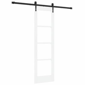 vidaXL Drzwi przesuwne 61 x 198,5 cm Lite drewno sosnowe i szkło Biały