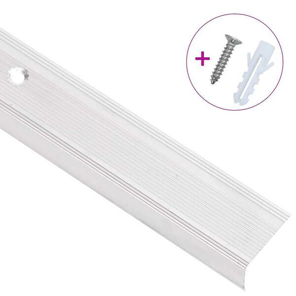 vidaXL Listwy schodowe w kształcie litery L 15 szt. Aluminium 90 cm