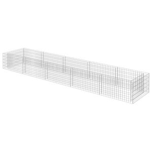 vidaXL Podwyższona donica gabionowa, galwanizowana stal, 450x90x50 cm