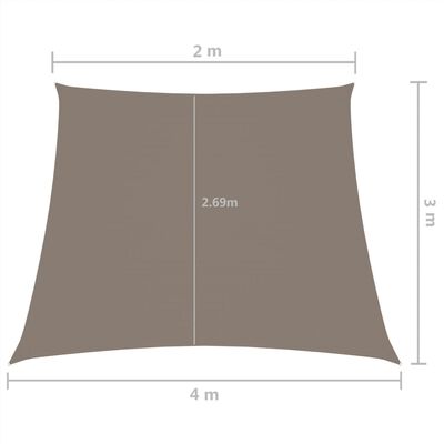 vidaXL Trapezowy żagiel ogrodowy, tkanina Oxford, 2/4x3 m, taupe