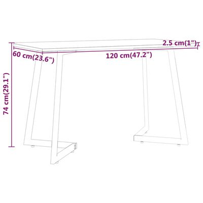 vidaXL Stół do jadalni, jasnobrązowy, 120x60x74 cm, MDF i żelazo