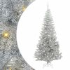 vidaXL Choinka z 300 diodami LED z podstawą Srebrny 240 cm PET