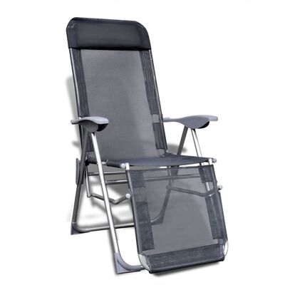 vidaXL Składane krzesła ogrodowe, 2 szt., aluminium/textilene, szare