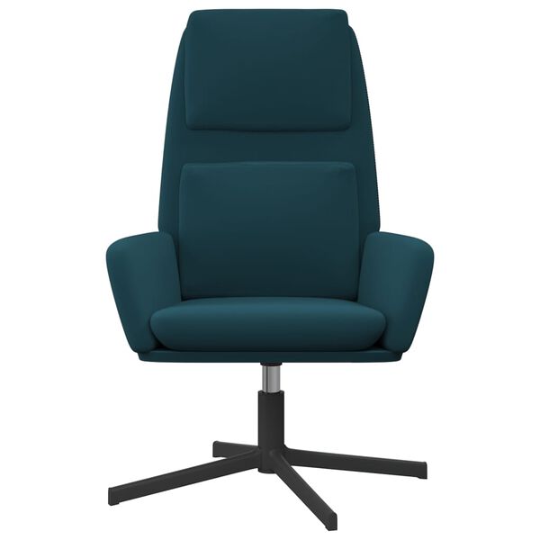 vidaXL Fotel, niebieski, obity aksamitem