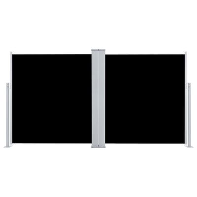 vidaXL Zwijana markiza boczna na taras, czarna, 117 x 600 cm