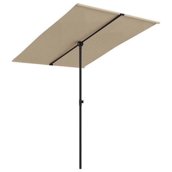 vidaXL Parasol ogrodowy na aluminiowym słupku, 2x1,5 m, taupe