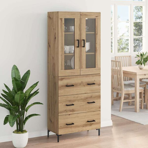 vidaXL Highboard 2 pcs Dąb rzemieślniczy Materiał drewnopochodny