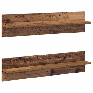 vidaXL P&oacute;łka ścienna z p&oacute;łką 2 pcs Stare drewno 80 x 11,5 x 18 cm