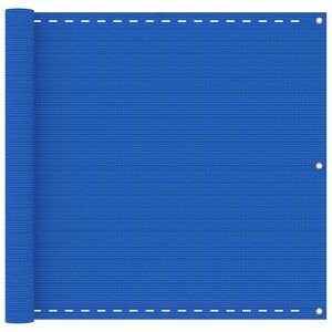 vidaXL Parawan balkonowy, niebieski, 90x600 cm, HDPE