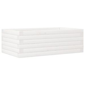 vidaXL Donica ogrodowa, biała, 70x40x23 cm, lite drewno sosnowe