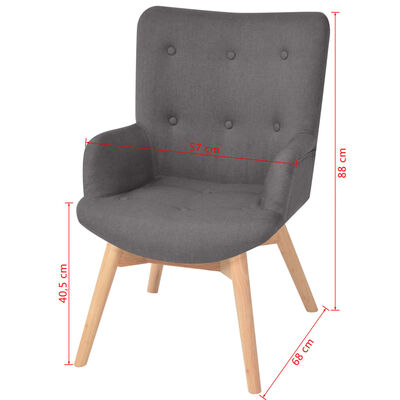 vidaXL Fotel z podnóżkiem, szary, tkanina