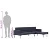vidaXL Sofa w kształcie litery L z funkcją spania Ciemnoszary poliester