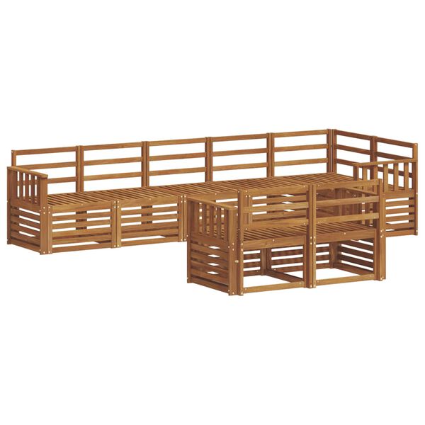 vidaXL Zestawy sof 8 pcs Naturalny Lite Drewno Akacji