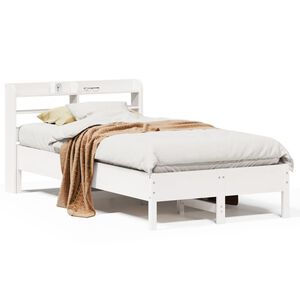 vidaXL Rama ł&oacute;żka bez materaca, biała, 90x190 cm, lite drewno sosnowe