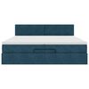 vidaXL Ł&oacute;żko otomana z materacami i diodami LED Ciemnoniebieski