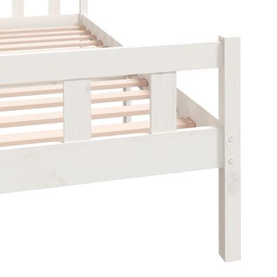 vidaXL Rama łóżka, biała, lite drewno, 140 x 200 cm