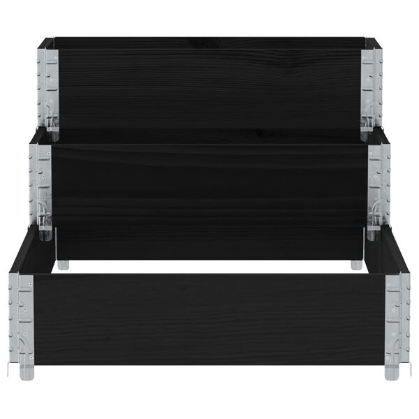 vidaXL 3-poziomowa podwyższona donica, czarna, 120x80 cm, sosnowa