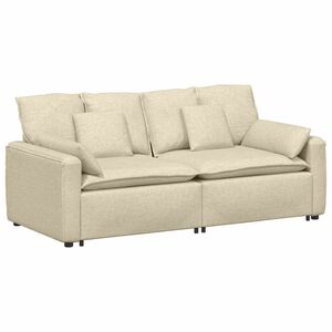 vidaXL Sofa modułowa z poduszkami, kremowa
