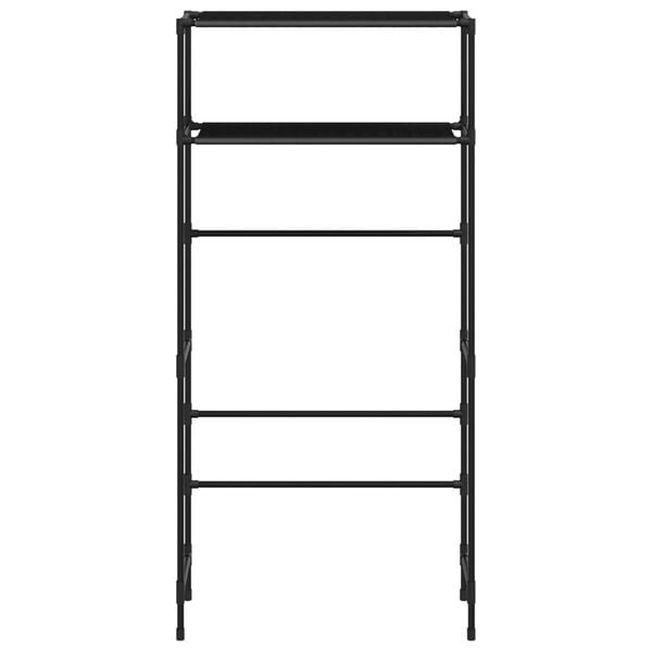 vidaXL 2-poziomowy regał nad pralkę, czarny, 69x28x143 cm, żelazny