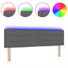 vidaXL Wezgłowie LED Ze LED Lights Ciemnoszary 144 cm Poliester