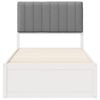 vidaXL Ramka ł&oacute;żka z tapicerowanym wezgłowiem Jasnoszary 90 x 190 cm
