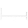 vidaXL Metalowa rama ł&oacute;żka z wezgłowiem i zan&oacute;żkiem,&nbsp;biała, 120x190 cm