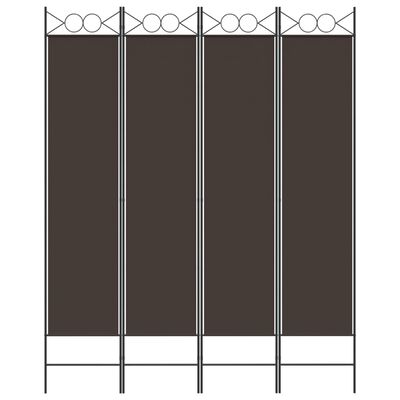 vidaXL Parawan 4-panelowy, brązowy, 160x200 cm, tkanina