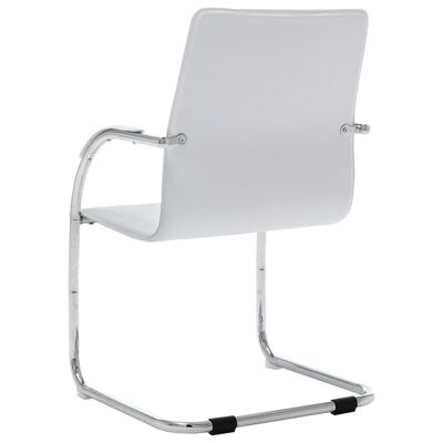 vidaXL Krzesło biurowe, wspornikowe, białe, sztuczna skóra
