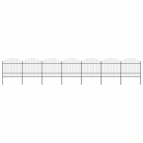 vidaXL Ogrodzenie ogrodowe z wł&oacute;cznią, stalowe, 1248 x 175 cm, czarne