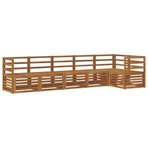 vidaXL Zestaw sofy narożnej 6 pcs Naturalny Lite Drewno Akacji
