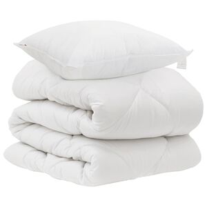 vidaXL Kołdra z poduszką 2 pcs Biały Mikrofibra