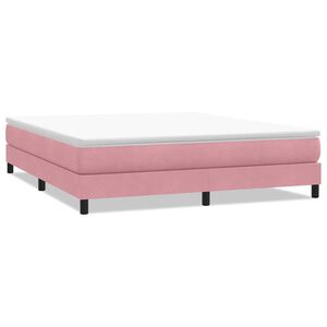 vidaXL Ł&oacute;żko Box Spring bez materaca R&oacute;żowe 180x220 cm Aksamit
