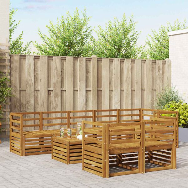 vidaXL Zestawy sof 9 pcs Naturalny Lite Drewno Akacji