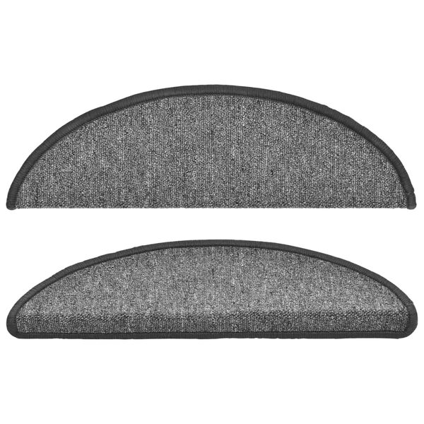 vidaXL Maty na schody 10 szt. 56x17x3 cm Ciemnoszary Półokrągły