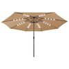 vidaXL Parasol ogrodowy z LED, 400 cm, taupe
