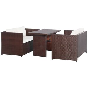 vidaXL 3-cz. zestaw mebli bistro z poduszkami, rattan PE, brązowy