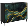 vidaXL Bufet WIJHE Czarny dąb 102 x 33 x 76 cm Drewno inżynieryjne