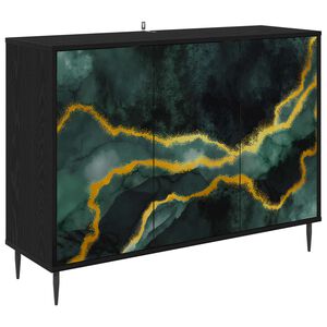 vidaXL Bufet WIJHE Czarny dąb 102 x 33 x 76 cm Drewno inżynieryjne