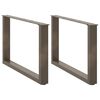 vidaXL Nogi do stolika kawowego w kształcie litery U 2 szt. Naturalna stal 60x(42-43) cm Stal