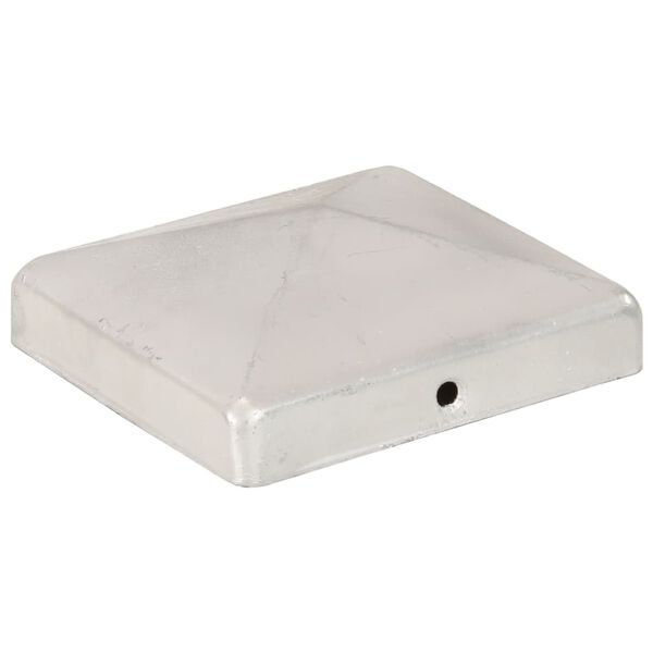 vidaXL Daszki na słupki, 6 szt., galwanizowany metal, 101x101 mm