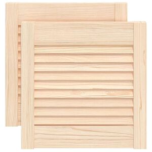 vidaXL Drzwi z żaluzjami z drzwiami 2 szt. naturalny 39,5 x 39,4 cm