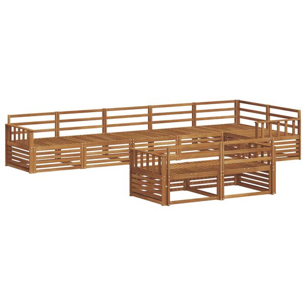 vidaXL Zestaw sof na zewnątrz 8 pcs Naturalny Lite Drewno Akacji