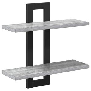 vidaXL P&oacute;łki wiszące Szary Sonoma 40 x 15 x 40 cm Drewno inżynieryjne