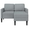 vidaXL Sofa 2-osobowa z szezlongiem w kształcie litery L, jasnoszara