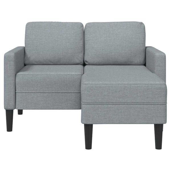 vidaXL Sofa 2-osobowa z szezlongiem w kształcie litery L, jasnoszara